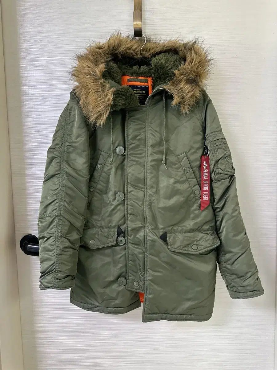 N-3B モッズコート アルファー アウター カーキ ダウン S アルファ