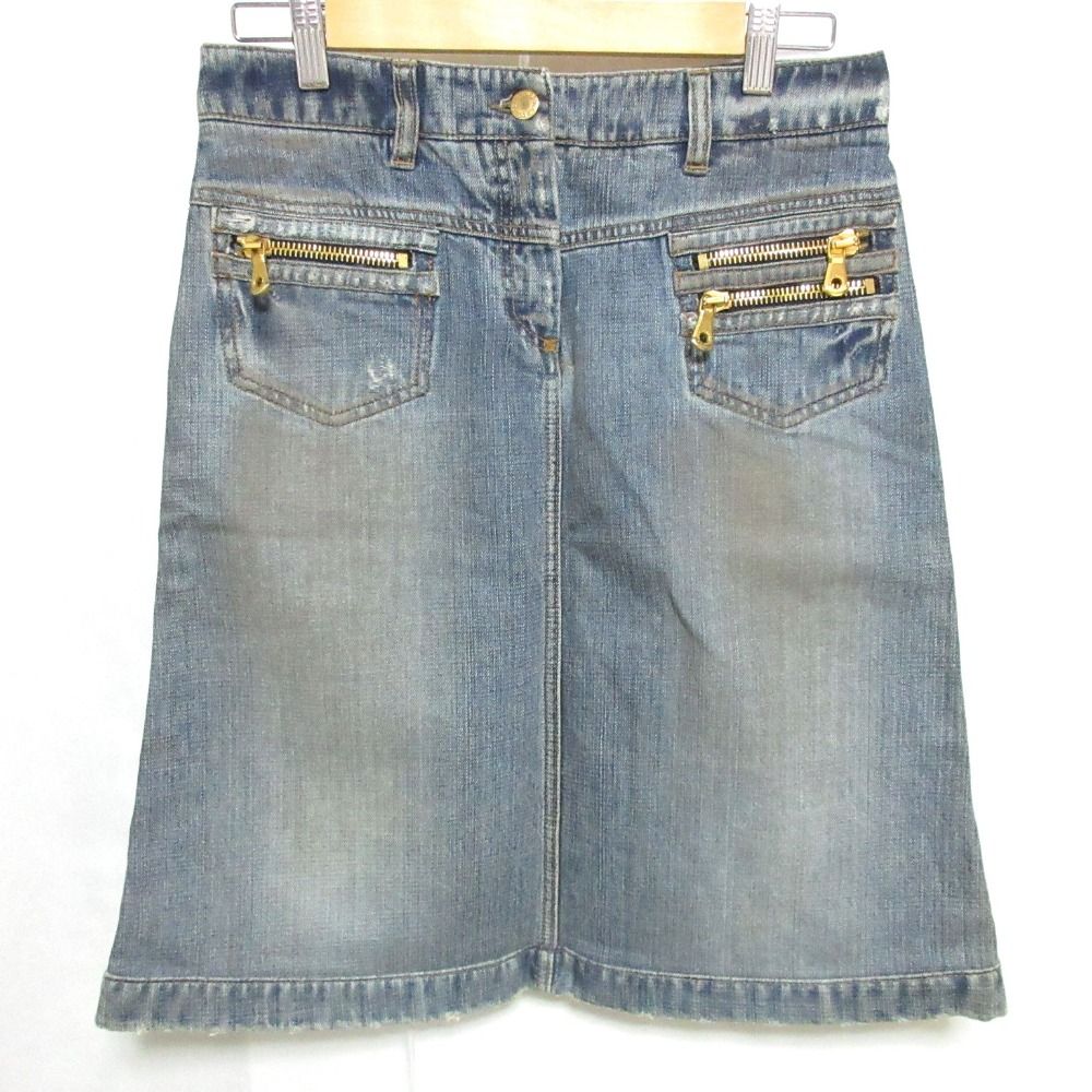 美品 DOLCE & GABBANA デニムスカート 38 ロゴテープ ジャージ 美品 DOLCE & GABBANA デニムスカート 38 ロゴテープ ジャージ