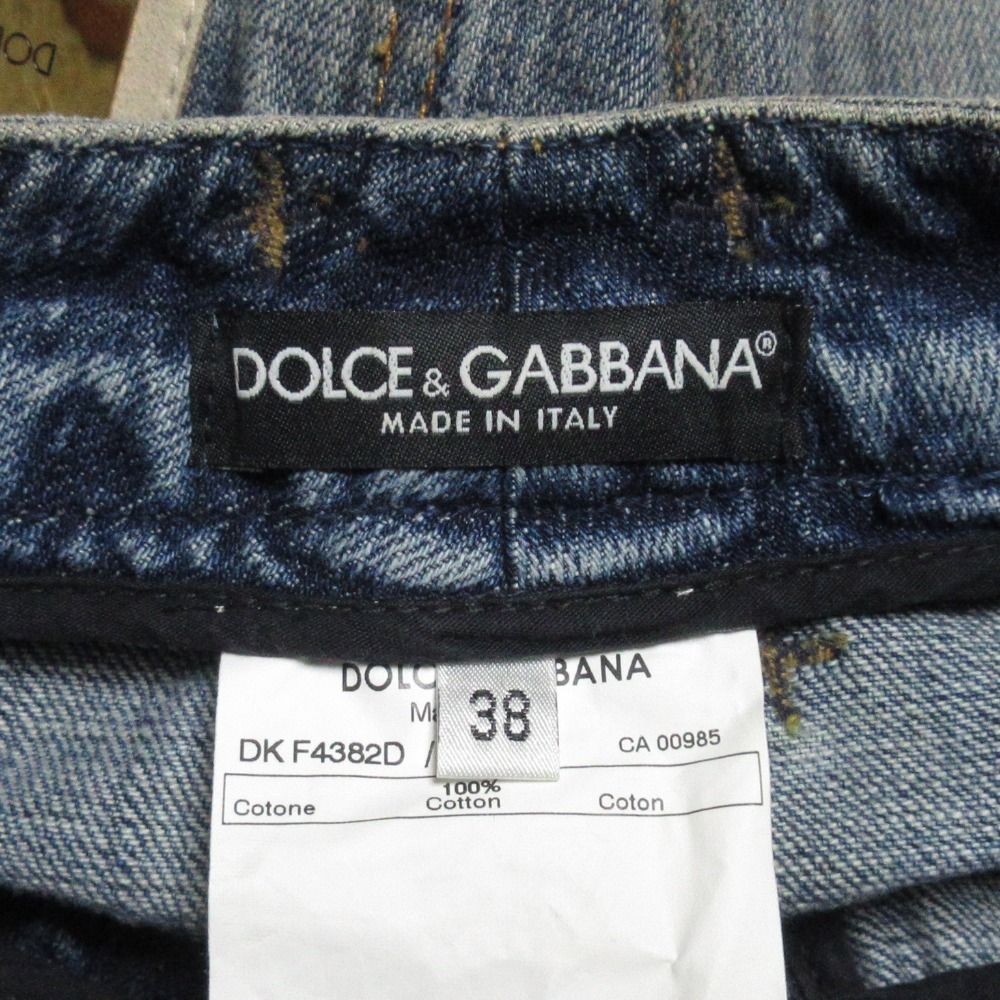美品 DOLCE & GABBANA デニムスカート 38 ロゴテープ ジャージ 美品