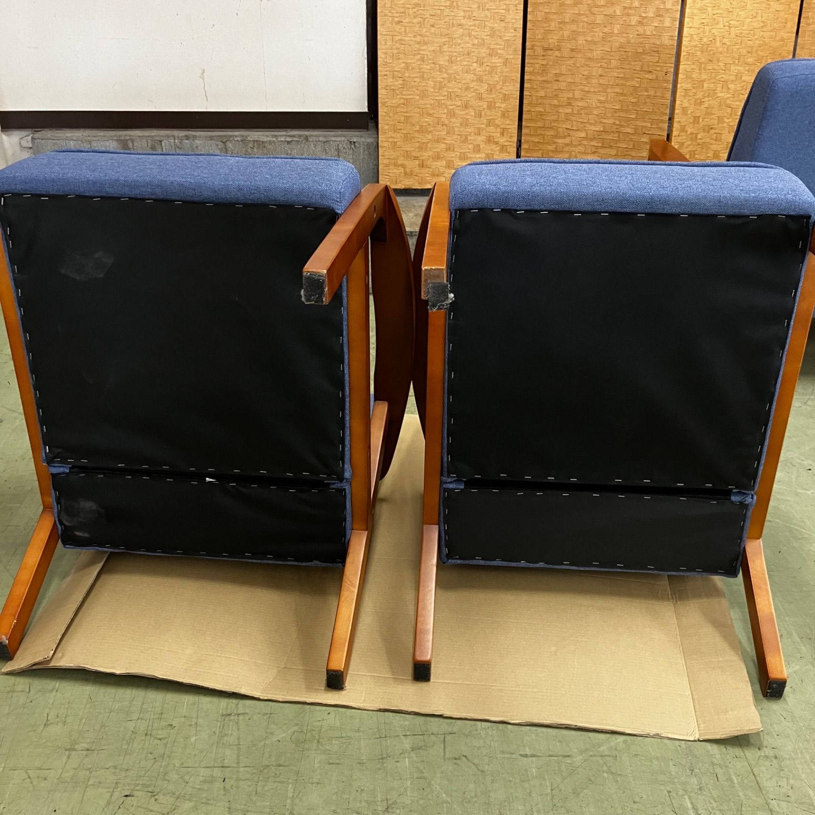 □【値下げ交渉可能】ニトリ 1人がけソファブルー ダイニングチェア