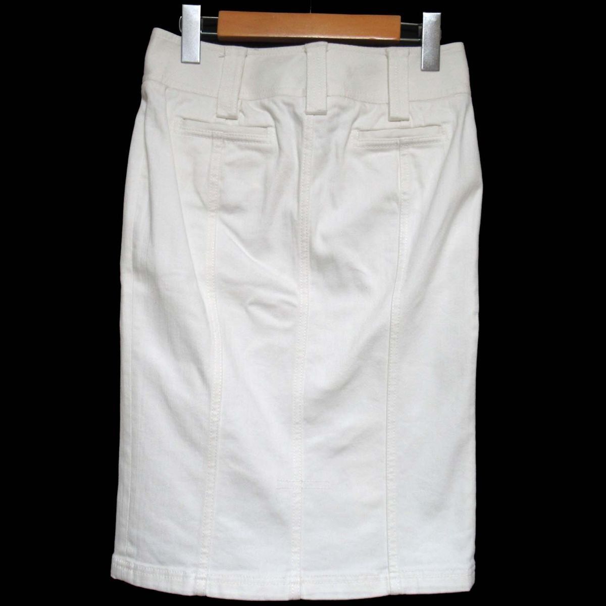 TOM FORD ホワイト タイトスカート 美品 TOM FORD トムフォード ひざ丈 ストレッチデニム タイト スカート