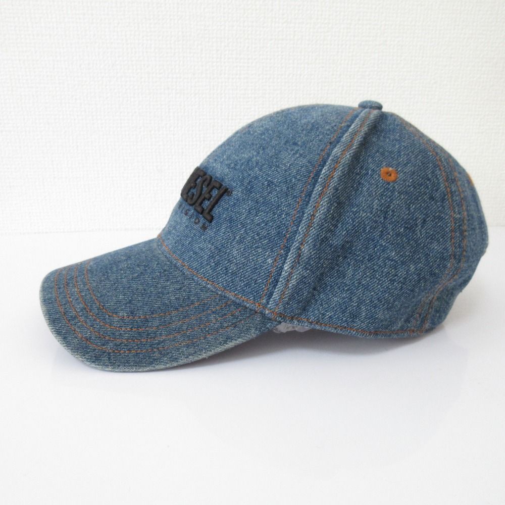 美品 DIESEL ディーゼル ロゴ刺繍 デニムキャップ 帽子 サイズ2