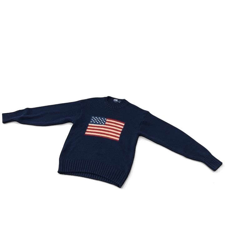 一点物 古着 90's 香港製 ラルフローレン ブリーチ コットン ニット 一点物 古着 90´s 香港製 ラルフローレン ブリーチ コットン ニット