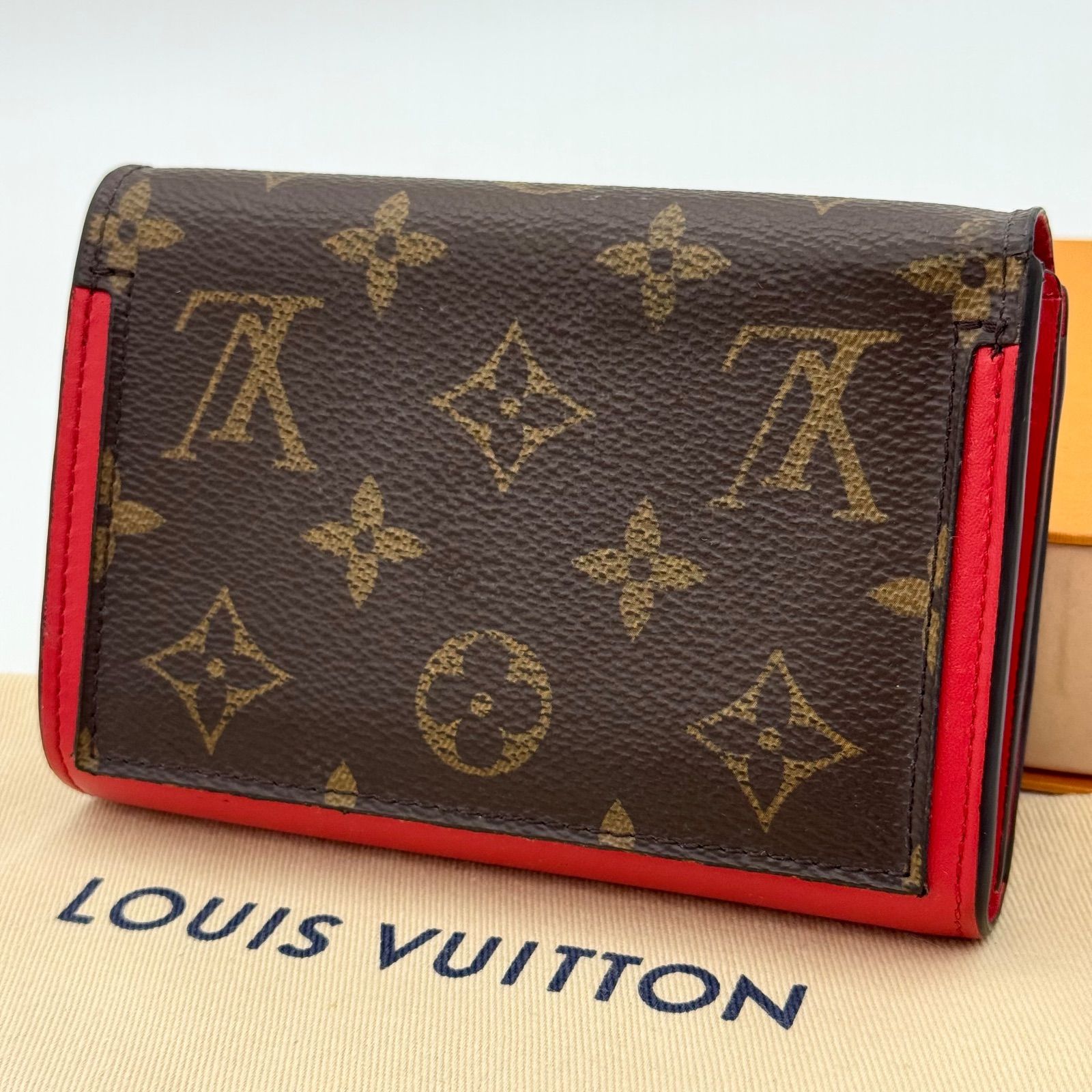 ルイヴィトン 折財布 ポルトフォイユ フロール モノグラム ブラウン フューシャ 箱付き】ルイヴィトン LOUIS VUITTON 折財布 モノグラム