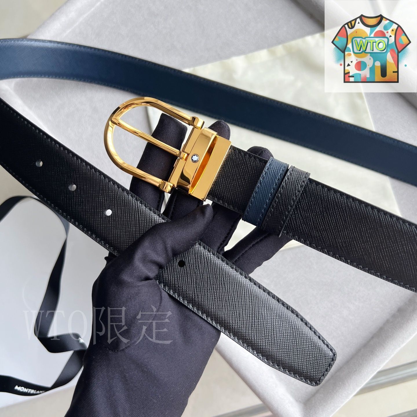 今日特価】Montblanc レクタンギュラーブラックベルト - メルカリ