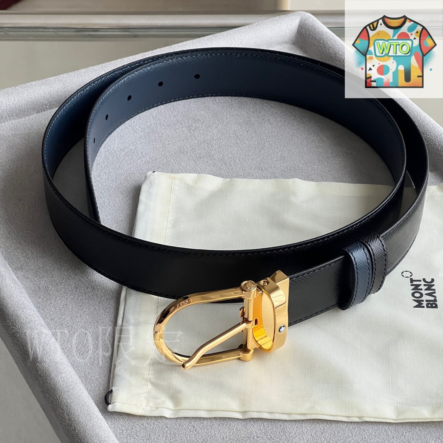 今日特価】Montblanc レクタンギュラーブラックベルト - メルカリ