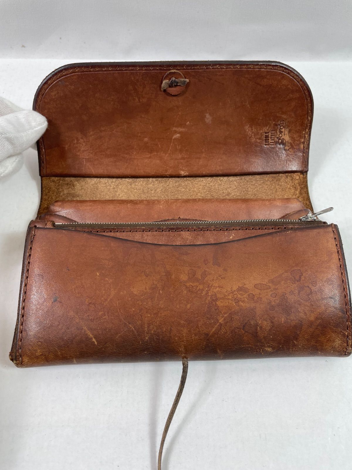 A2096・ゴローズ Goro's 長財布 中古品 ※ファスナー取手部品カケあり