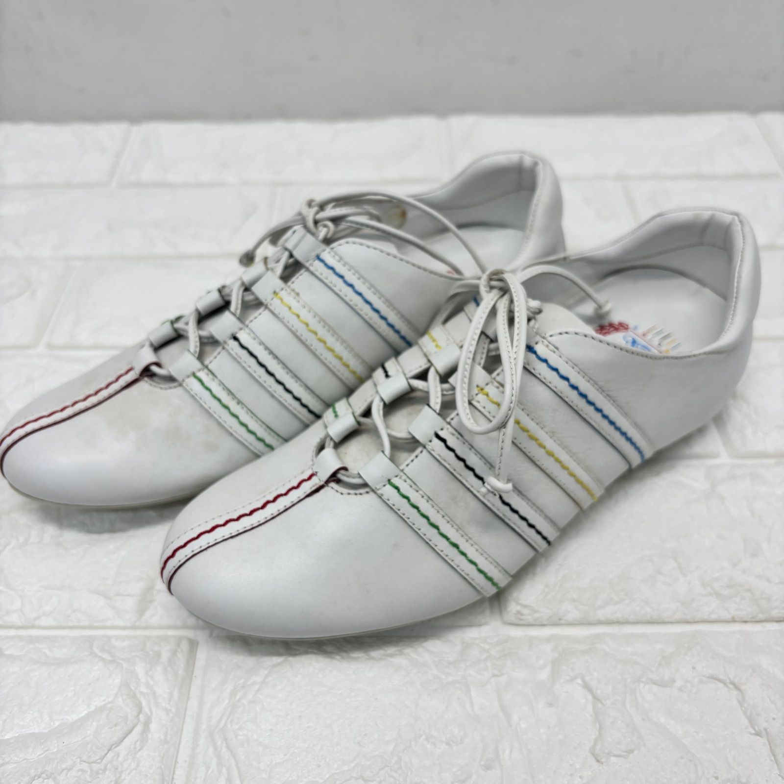 美品✨ セリーヌ スニーカー レディース 23.5cm相当 ◼︎ CELINE セリーヌ 2004年商品 レインボーカラー ブラゾンロゴ