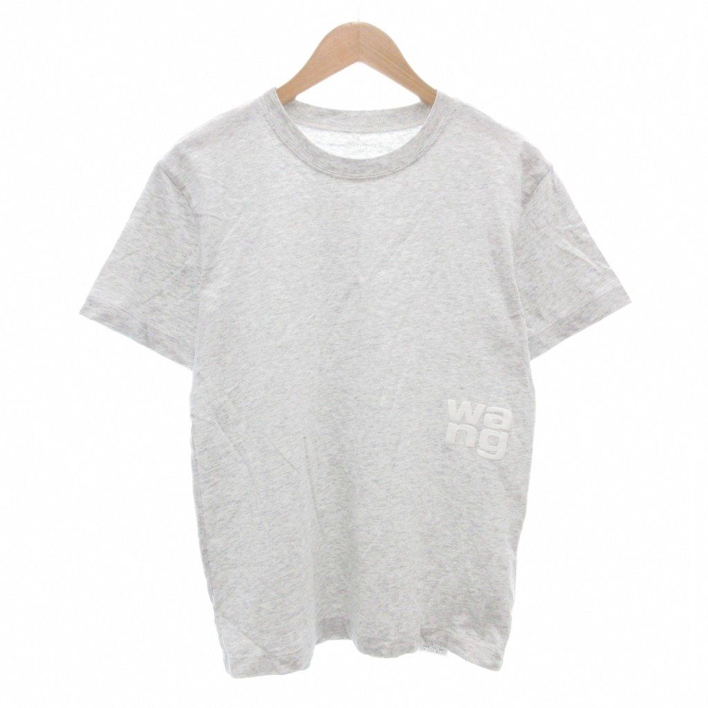 【中古】アレキサンダーワン ALEXANDER WANG Tシャツ XS 半袖 ロゴ クルーネック ライトグレー /AE ■GY19 メンズ アレキサンダーワン ALEXANDER WANG Tシャツ XS 半袖 ロゴ クルー