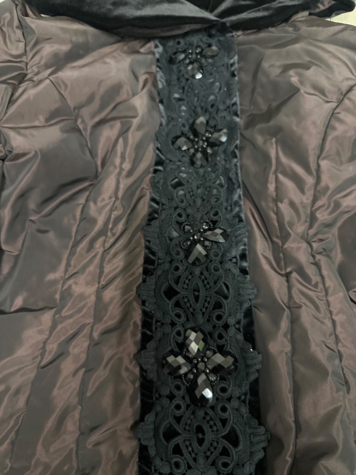 Super Beauty ビジュー レース ダウンコート サイズ42 ショップ