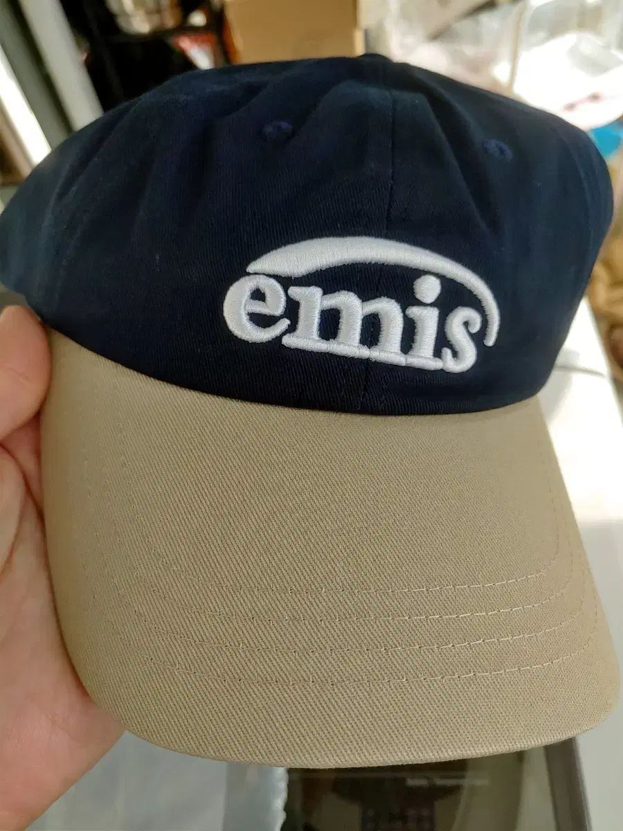 EMIS ウール 帽子 ベースボールキャップ ツートン ネイビー・ベージュ