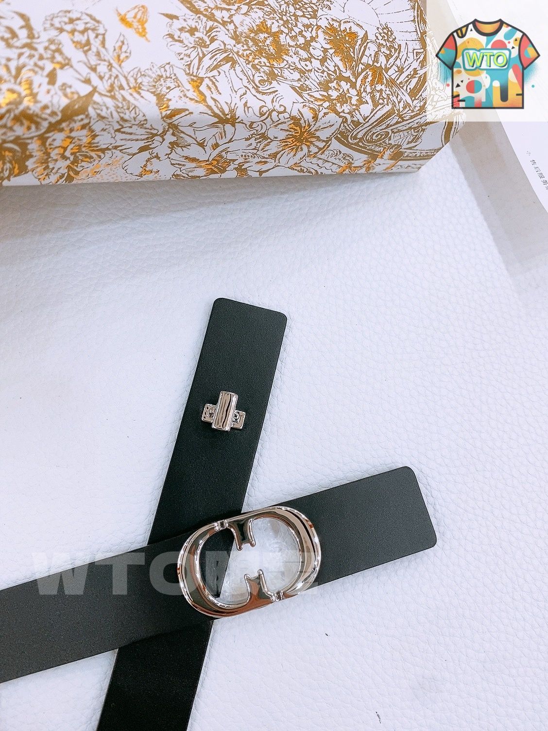 今日特価】Dior ディオール Montaigne CD ベルトバックル付きベルト-1