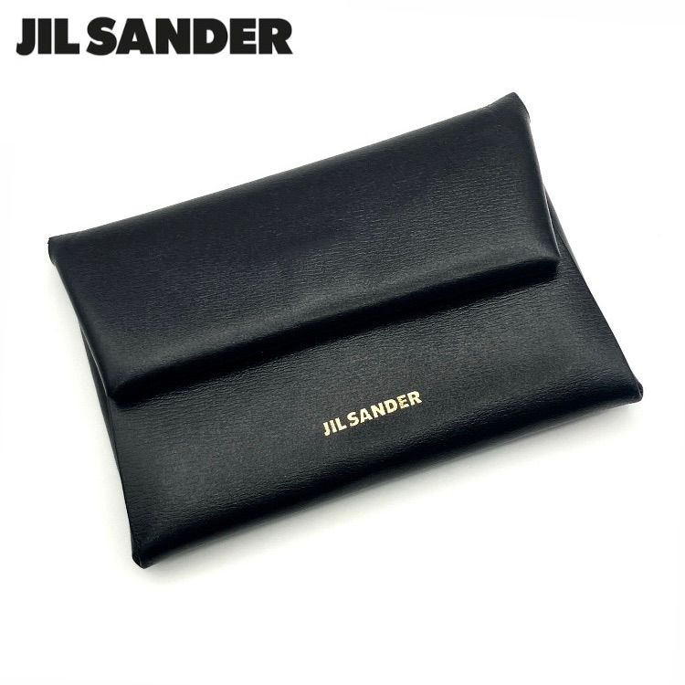 JIL SANDER ブラックレザー ケース JIL SANDER（ジルサンダー）ブラックレザーカードケース コインケース