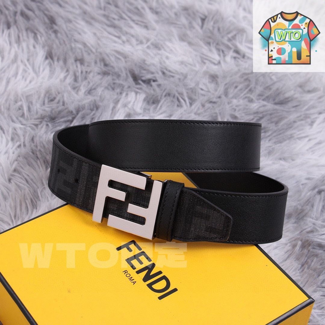 ベルト FENDI フェンディ FFスクエアベルト レザー ブラウン | Fendi