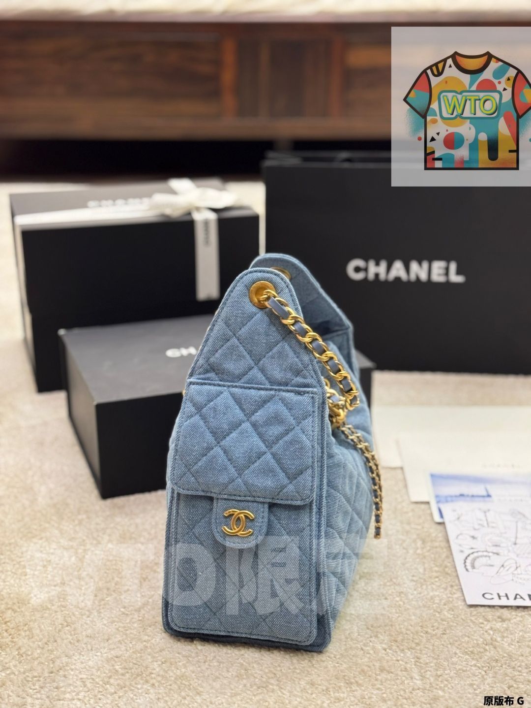 今日特価】Chanel Denim Embroidered Tote Bag シャネル デニム 刺繍