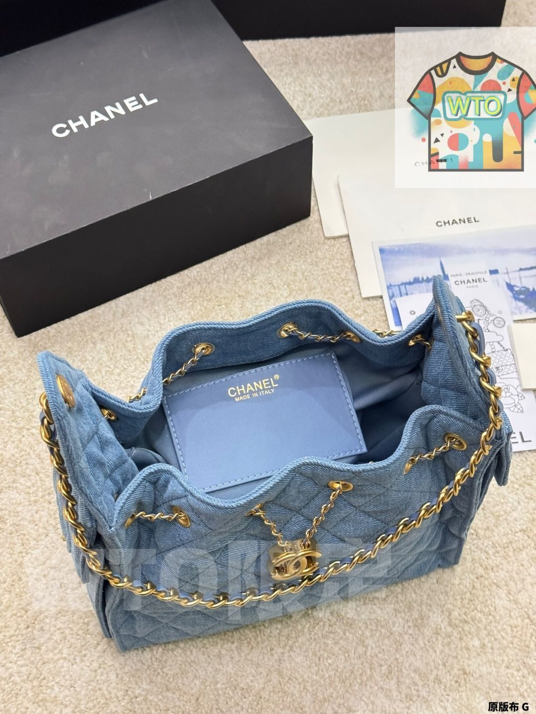 今日特価】Chanel Denim Embroidered Tote Bag シャネル デニム 刺繍