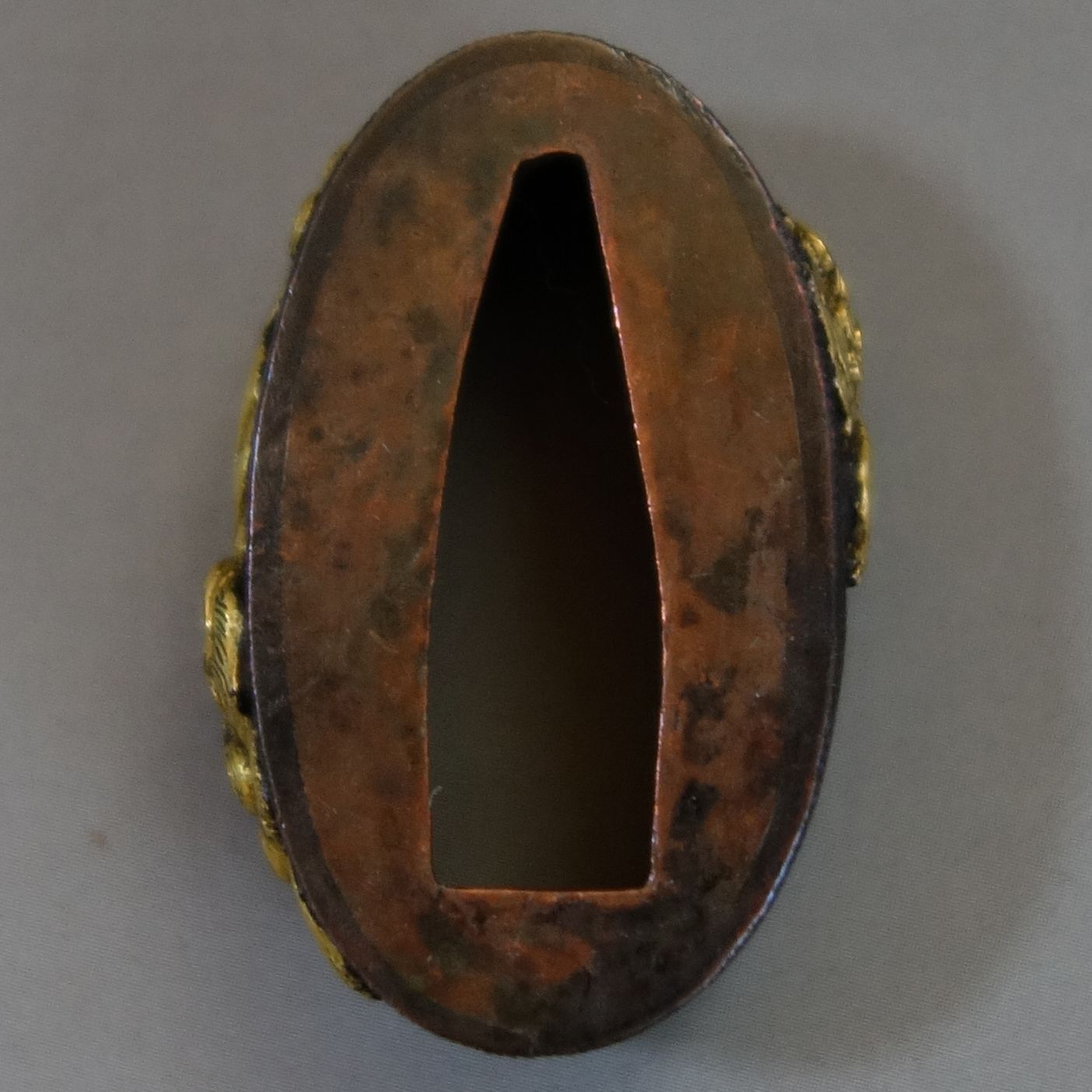 縁頭 【 赤銅魚々子地 獅子図縁頭 】(箱付き) 日本刀 刀装具 鐔 鍔