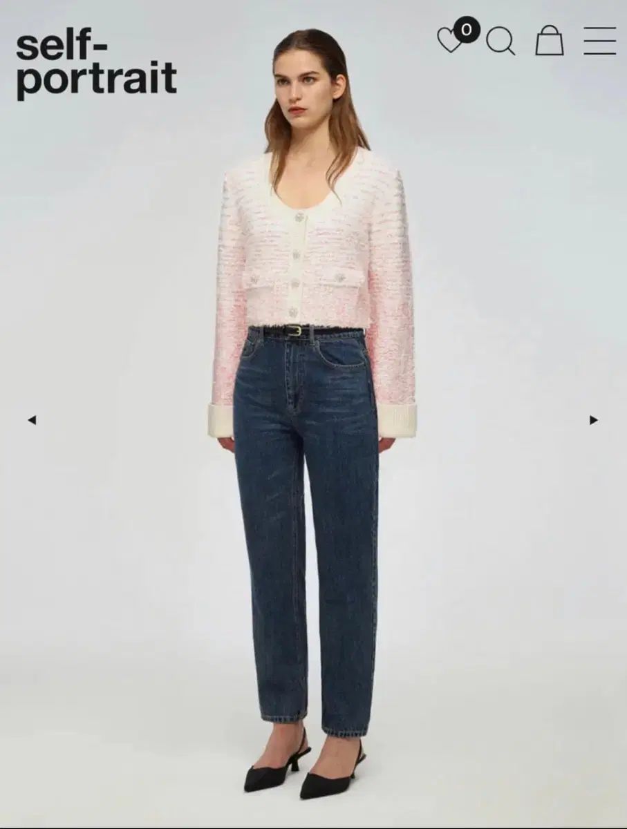 SELF PORTRAIT セルフ・ポートレイト ピンク ツイード ニット