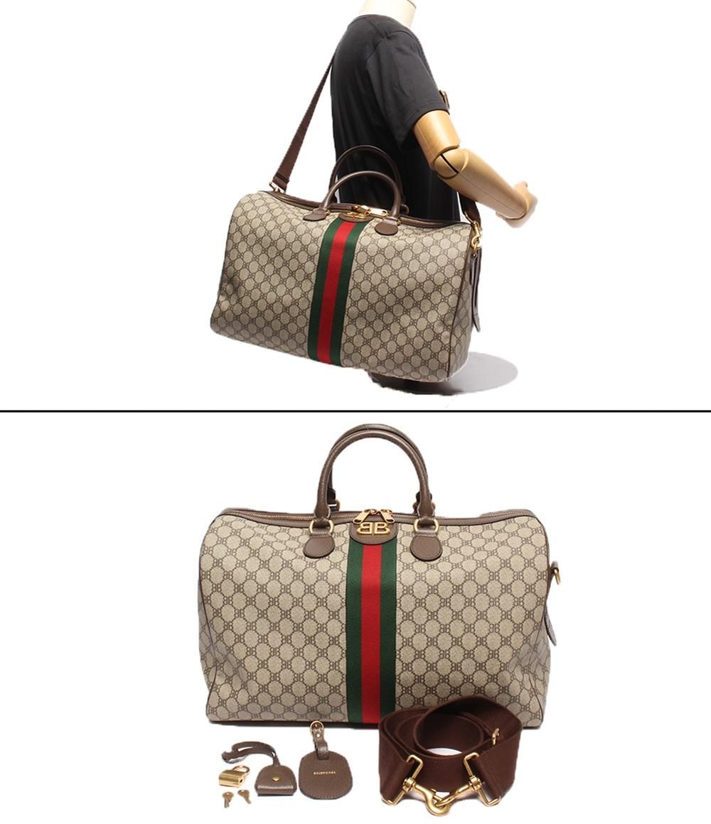 美品 グッチ バレンシアガ 2wayボストンバッグ ショルダーバッグ 斜め  