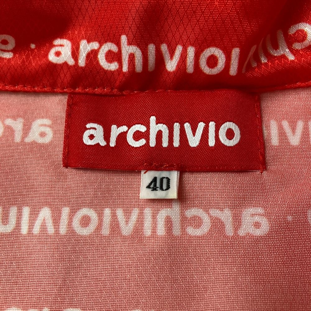 サイズ：40 ARCHIVIO アルチビオ ; ジップベスト ロゴ総柄 レッド系