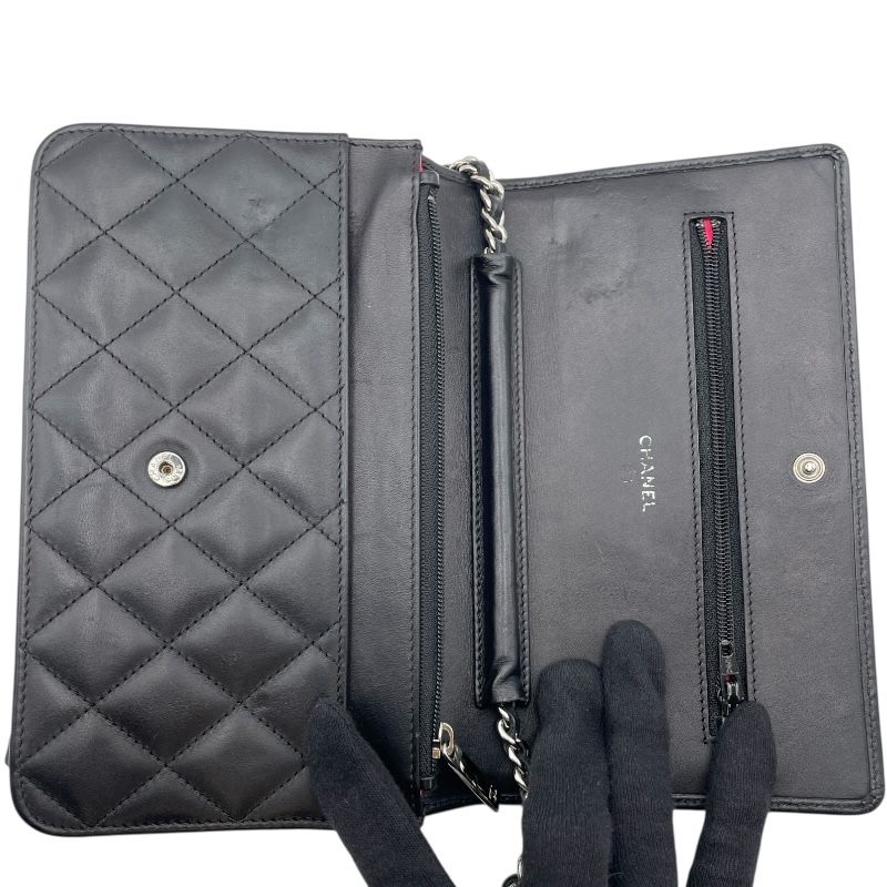 シャネル CHANEL カンボンラインチェーンウォレット A46646 18番台  