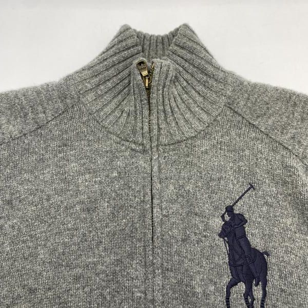 RALPH LAUREN ビッグポニー ドライバーズニット グレー S ラルフ