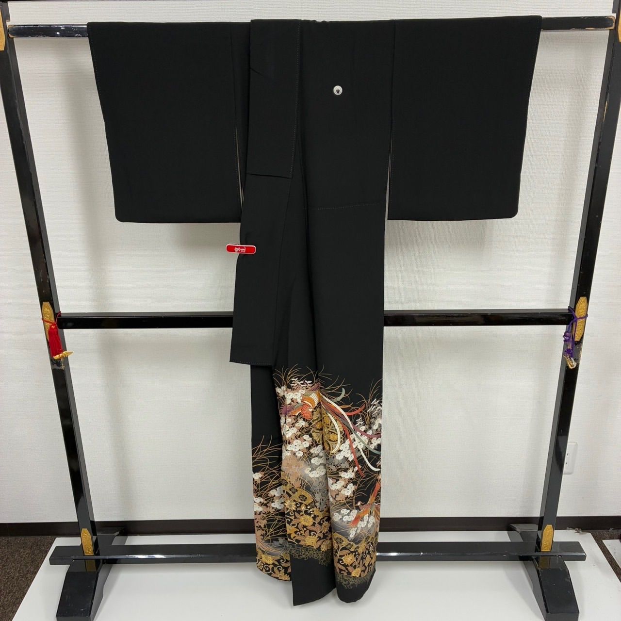 黒留袖 螺鈿箔 本金箔 豪華金彩 正倉院 五つ紋 比翼 正絹 着物 MK-1291