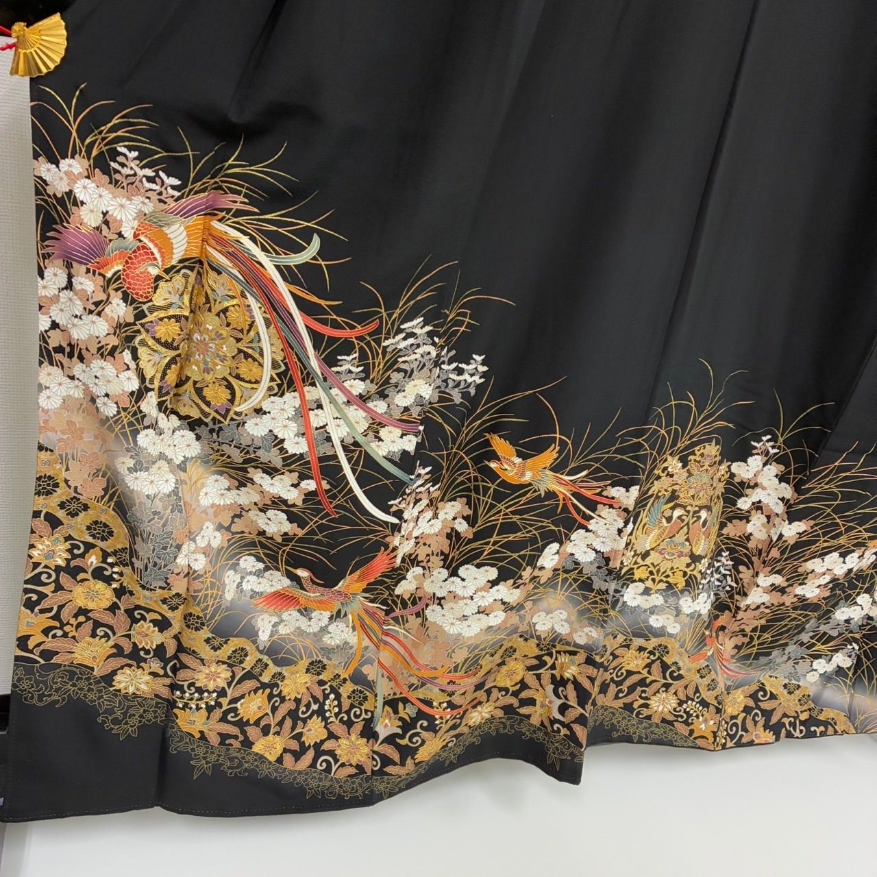 黒留袖 螺鈿箔 本金箔 豪華金彩 正倉院 五つ紋 比翼 正絹 着物 MK-1291