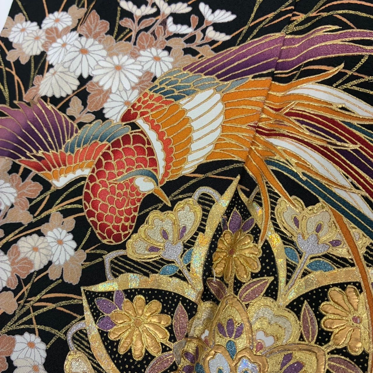 黒留袖 螺鈿箔 本金箔 豪華金彩 正倉院 五つ紋 比翼 正絹 着物 MK-1291