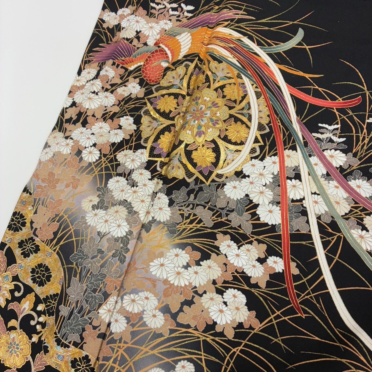 黒留袖 螺鈿箔 本金箔 豪華金彩 正倉院 五つ紋 比翼 正絹 着物 MK-1291