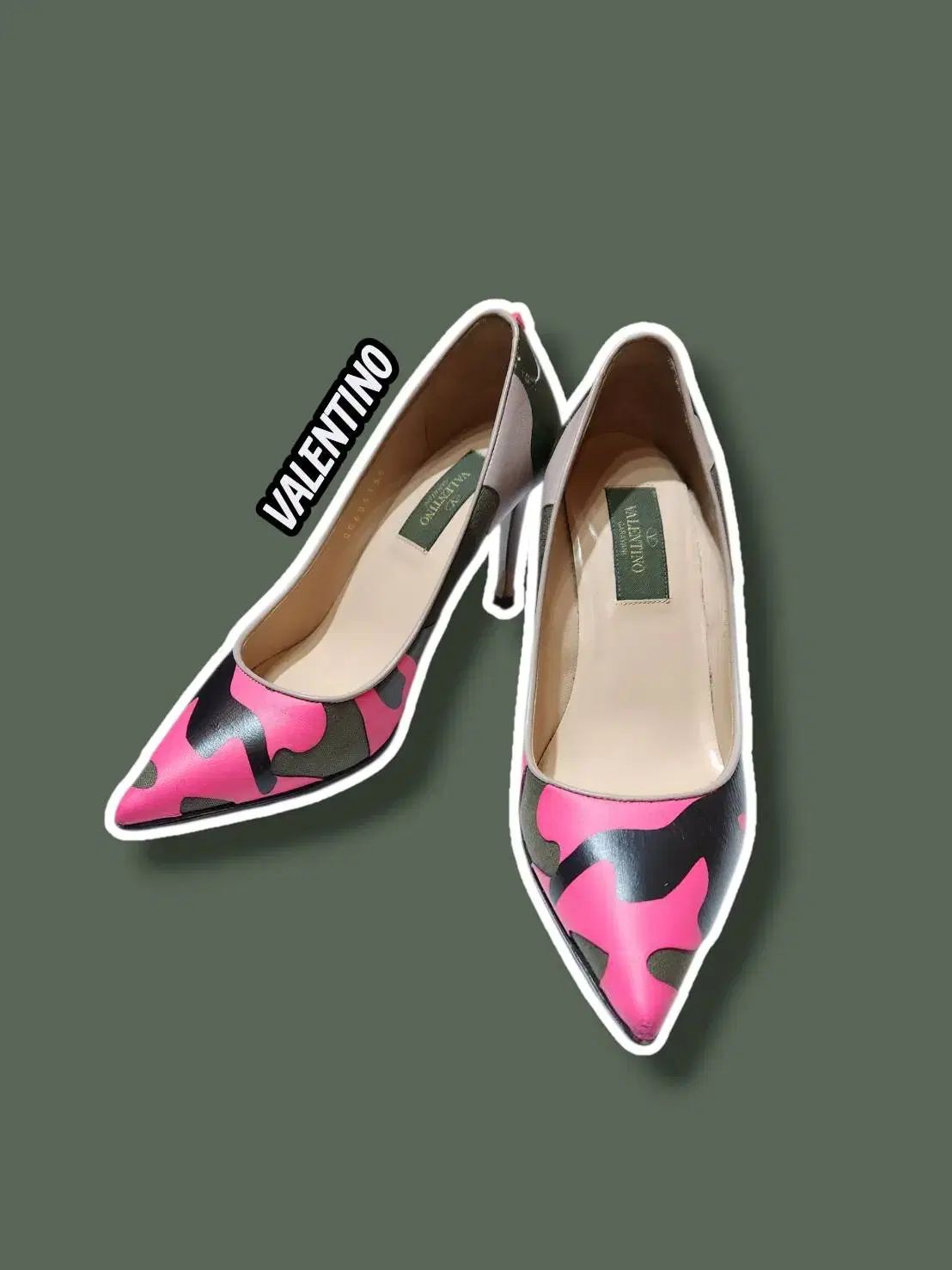 35/ ヴァレンティノ ロックスタッズ カモフラージュ パンプスヒール