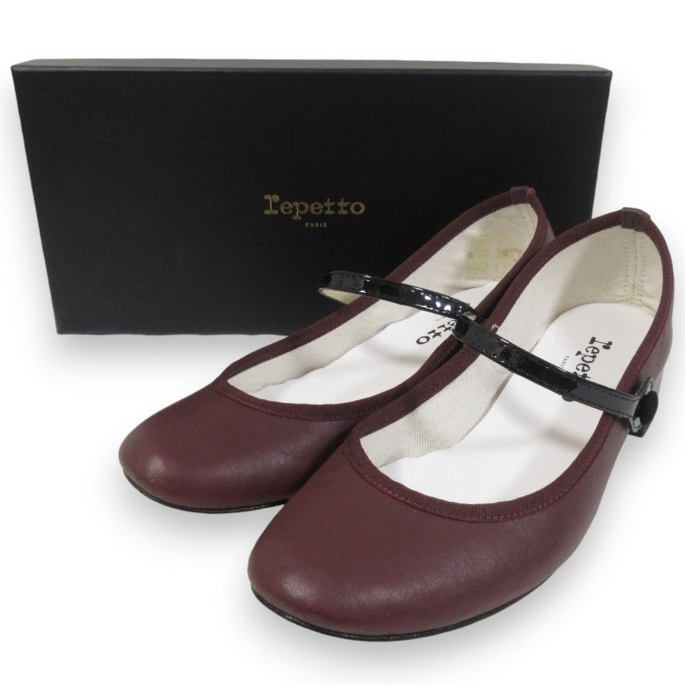 美品 Repetto レペット ROSE レザー ストラップ ラウンドトゥ メリー