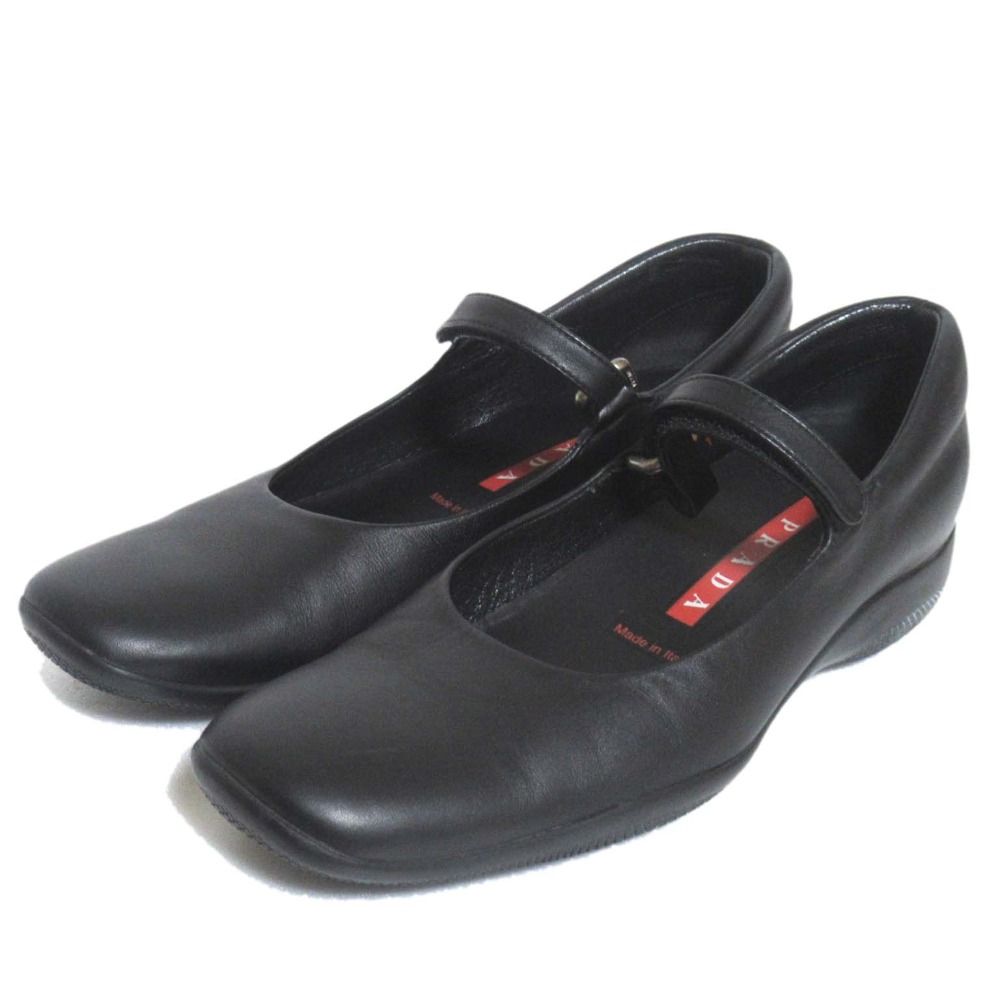 美品 PRADA SPORT プラダスポーツ メリージェーン スクエアトゥ レザー