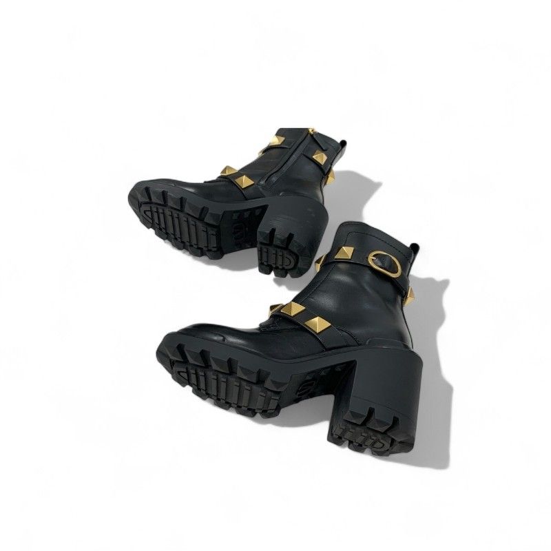 VALENTINO ヴァレンティノ カーフスキン コンバットブーツ Valentino Garavani Vロゴ シグネチャー コンバットブーツ 45mm