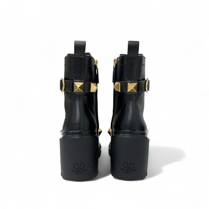 VALENTINO ヴァレンティノ カーフスキン コンバットブーツ Valentino Garavani Vロゴ シグネチャー コンバットブーツ 45mm