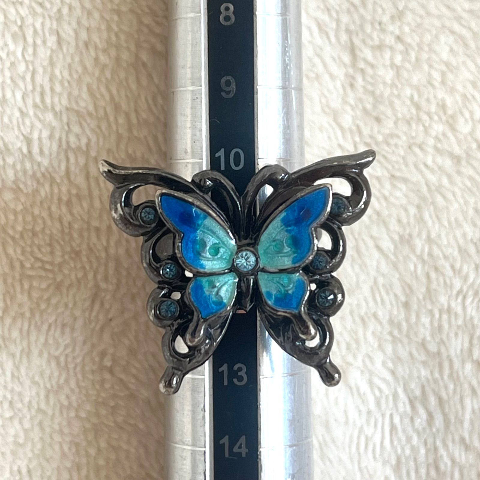 ANNA SUI　リング　蝶々　バタフライ　ブルー ANNA SUI アナスイ リング バタフライ 蝶 ブルー フリーサイズ - メルカリ
