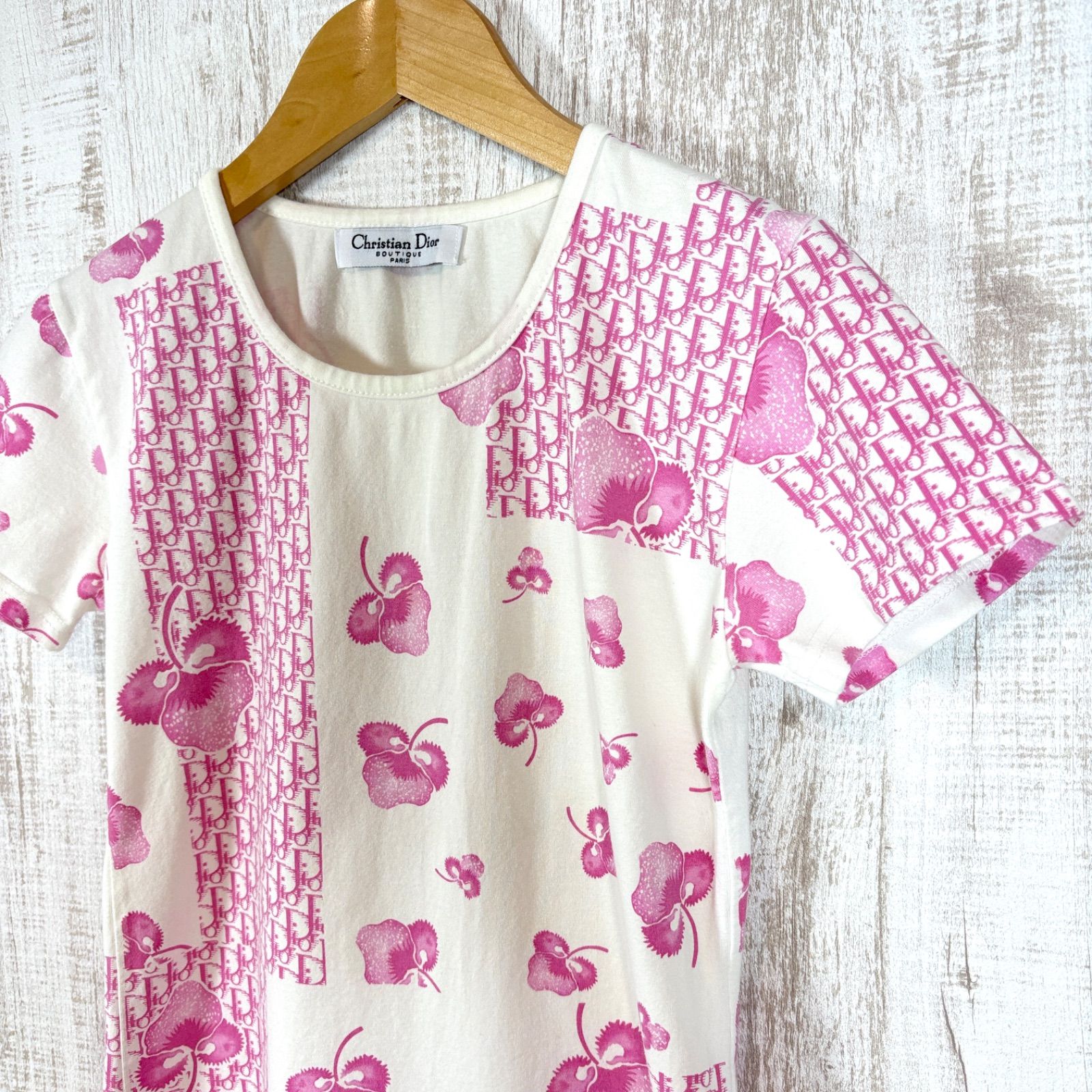 極美品 Dior ガリアーノ期 05ss 花柄リップ ピンナップガール Tシャツ Christian Dior by Galliano 2005 クリスチャンディオール ガリアーノ