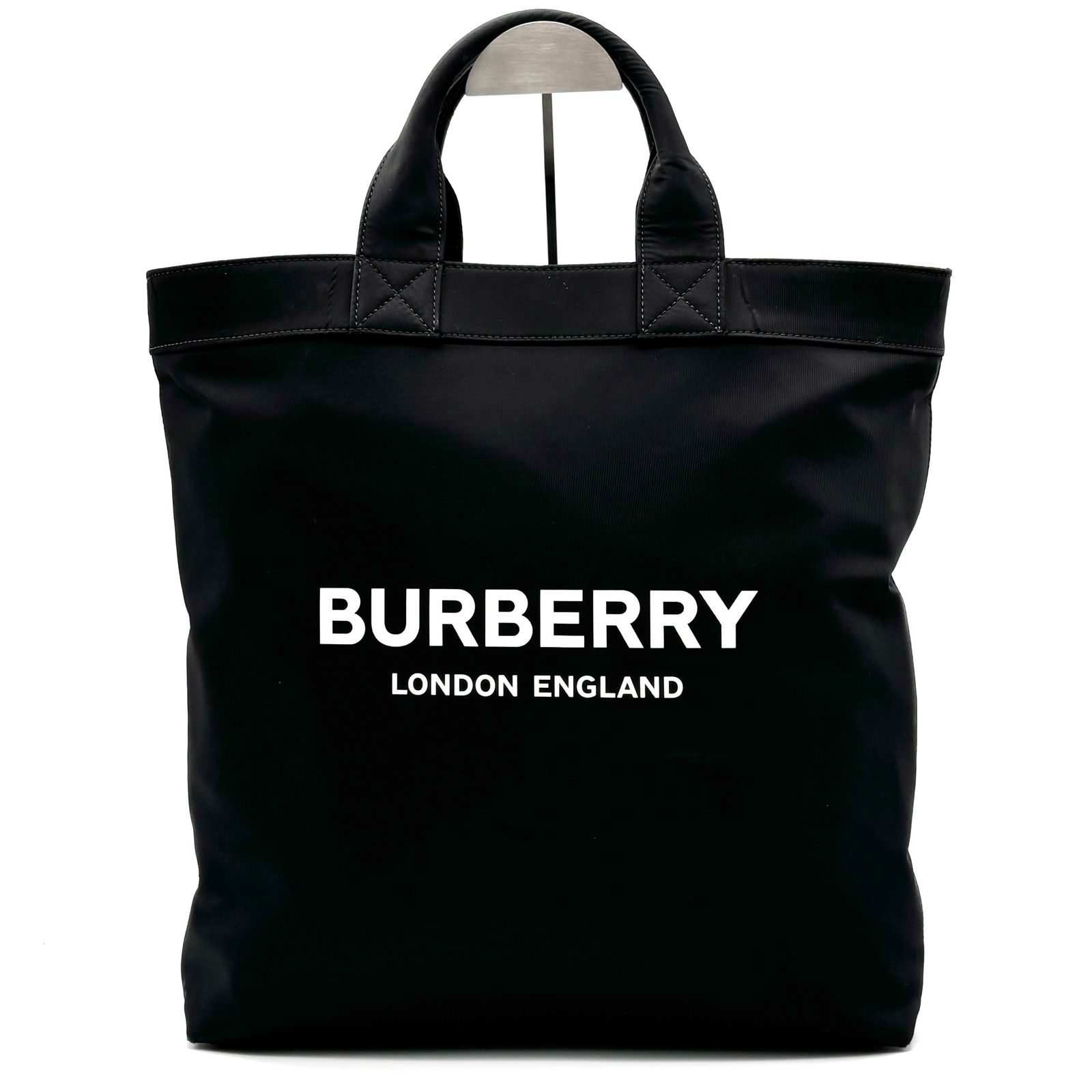 BURBERRY バーバリー トートバッグ レザー×ナイロン A4収納 黒 BURBERRY バーバリー トートバッグ レザー×ナイロン A4収納 黒