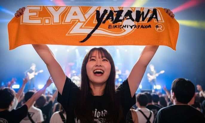 矢沢永吉（EIKICHI YAZAWA）タオル フェイスタオル(筆)オレンジ