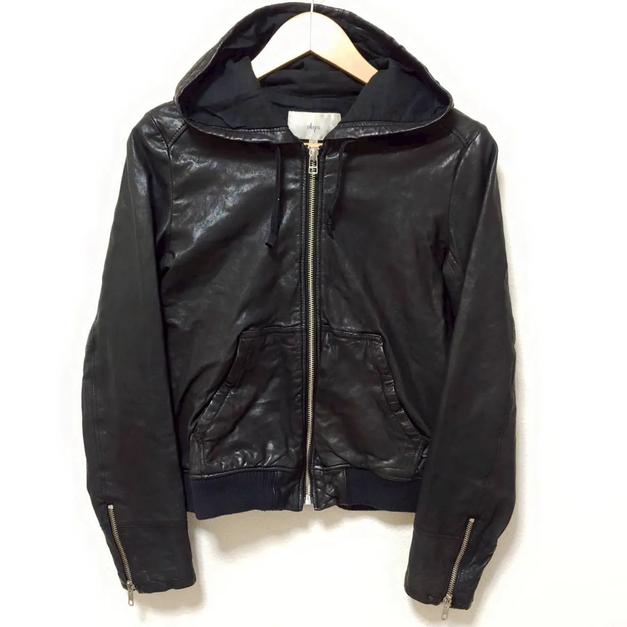 カジュアルコーデに◎【SHIPS】シップス リアル レザー ジャケット 羊