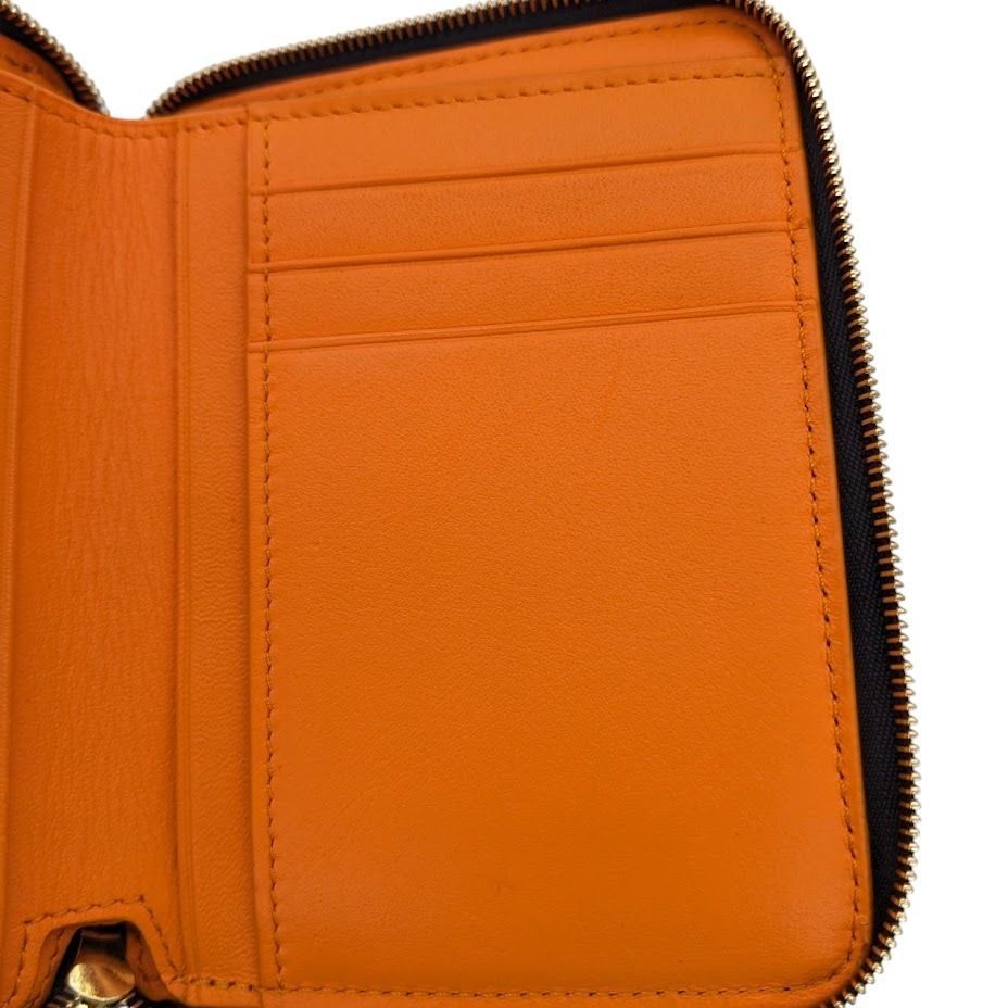 LOEWE 二つ折り財布 ブラック×オレンジ LOEWE 二つ折り財布 ブラック×オレンジ LOEWE KNOT COMPACT ZIP AROUND