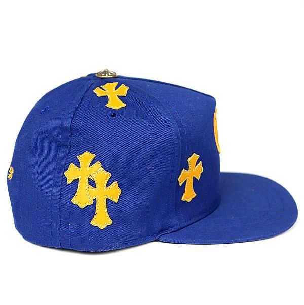 Chrome Hearts キャップ 青×オレンジ 牛革クロスパッチ 925 Chrome Hearts キャップ 青×オレンジ 牛革クロスパッチ 925 Chrome