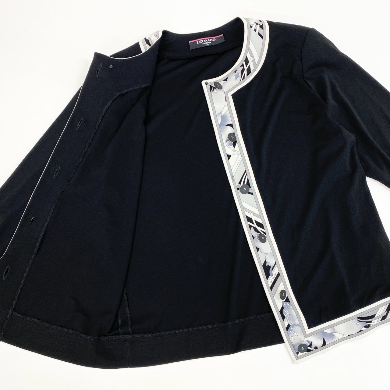 2k19 LEONARD レオナール カーディガン カンカン素材 羽織り トップス