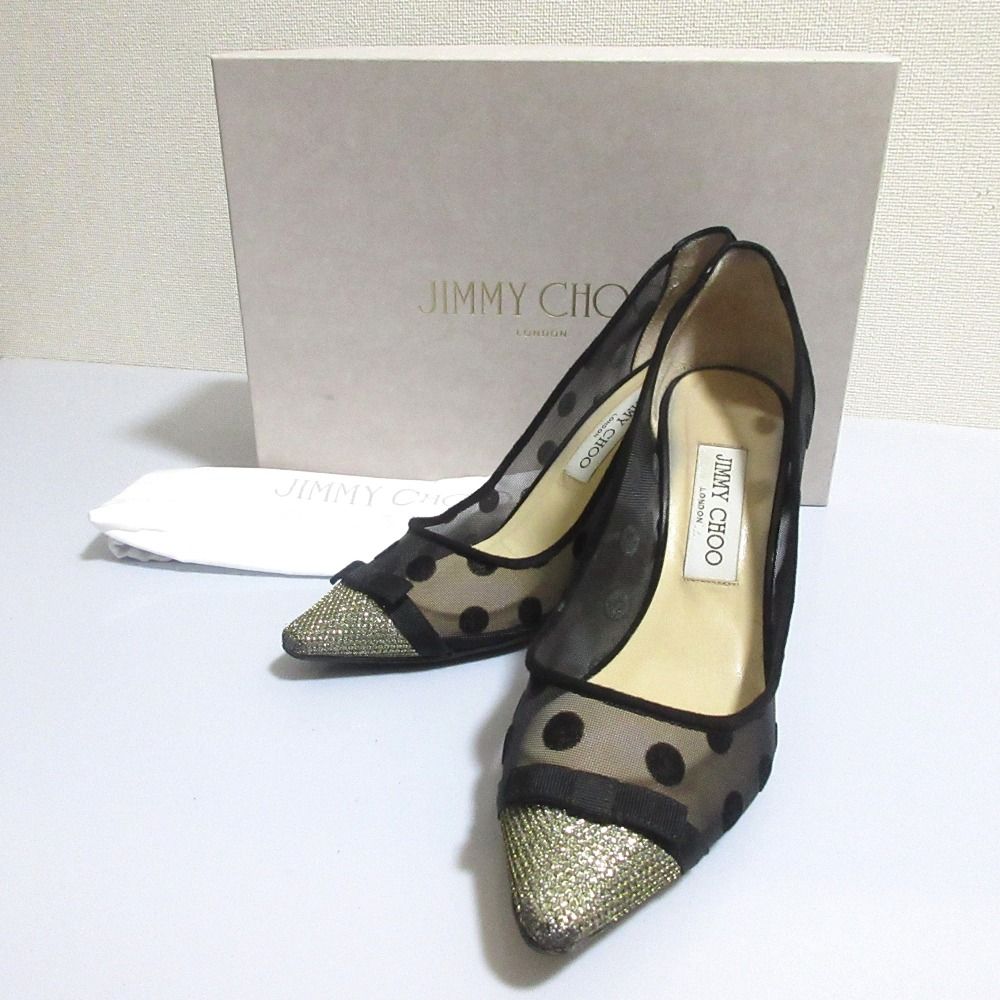 良品 JIMMY CHOO ジミーチュウ DOROTHY 85 ドット柄 グリッター 良品 JIMMY CHOO ジミーチュウ DOROTHY 85 ドット柄 グリッター