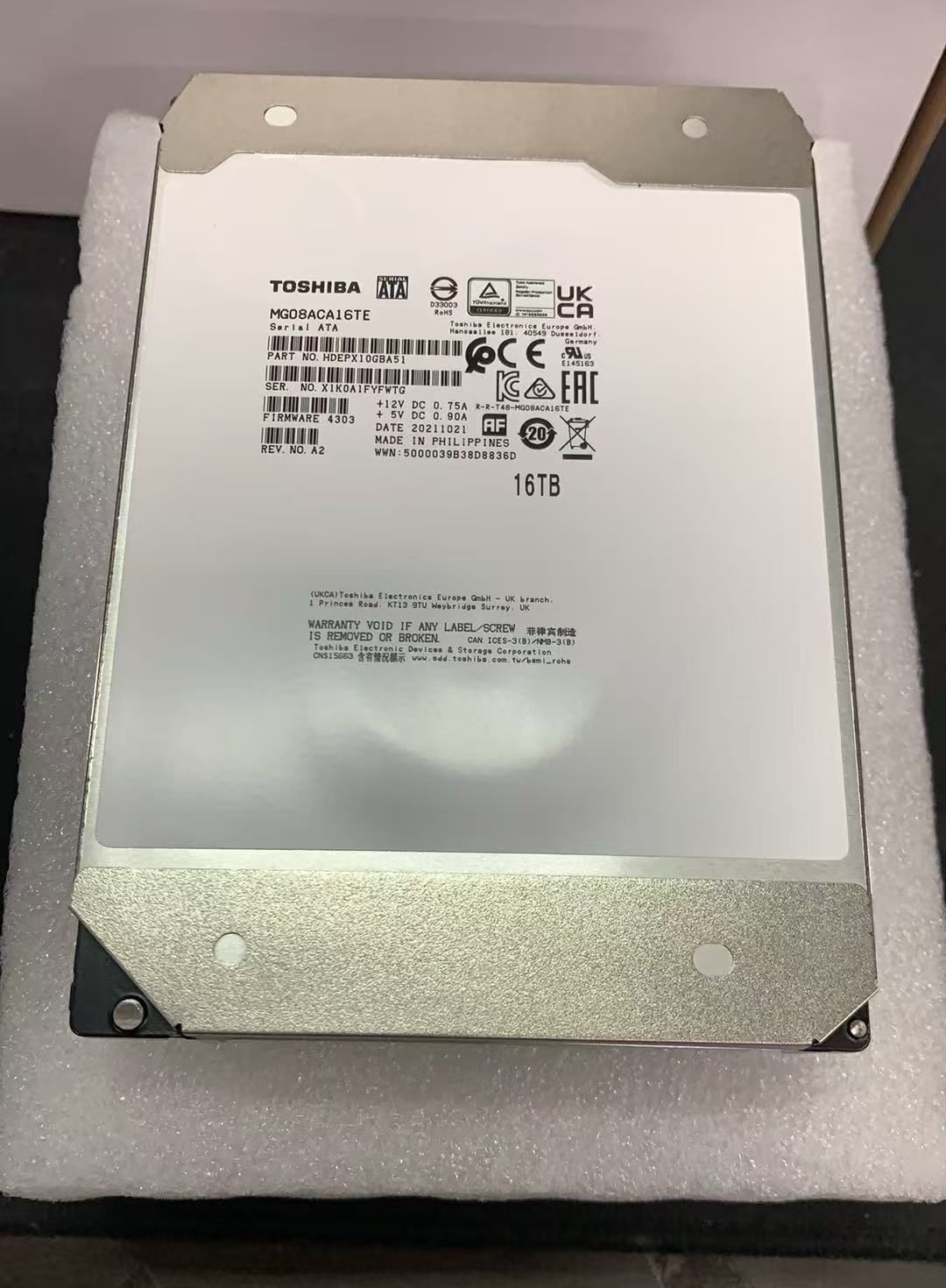 東芝 ハードディスク HDD MG08ACA16TE 16TB ジャンク品 920453++