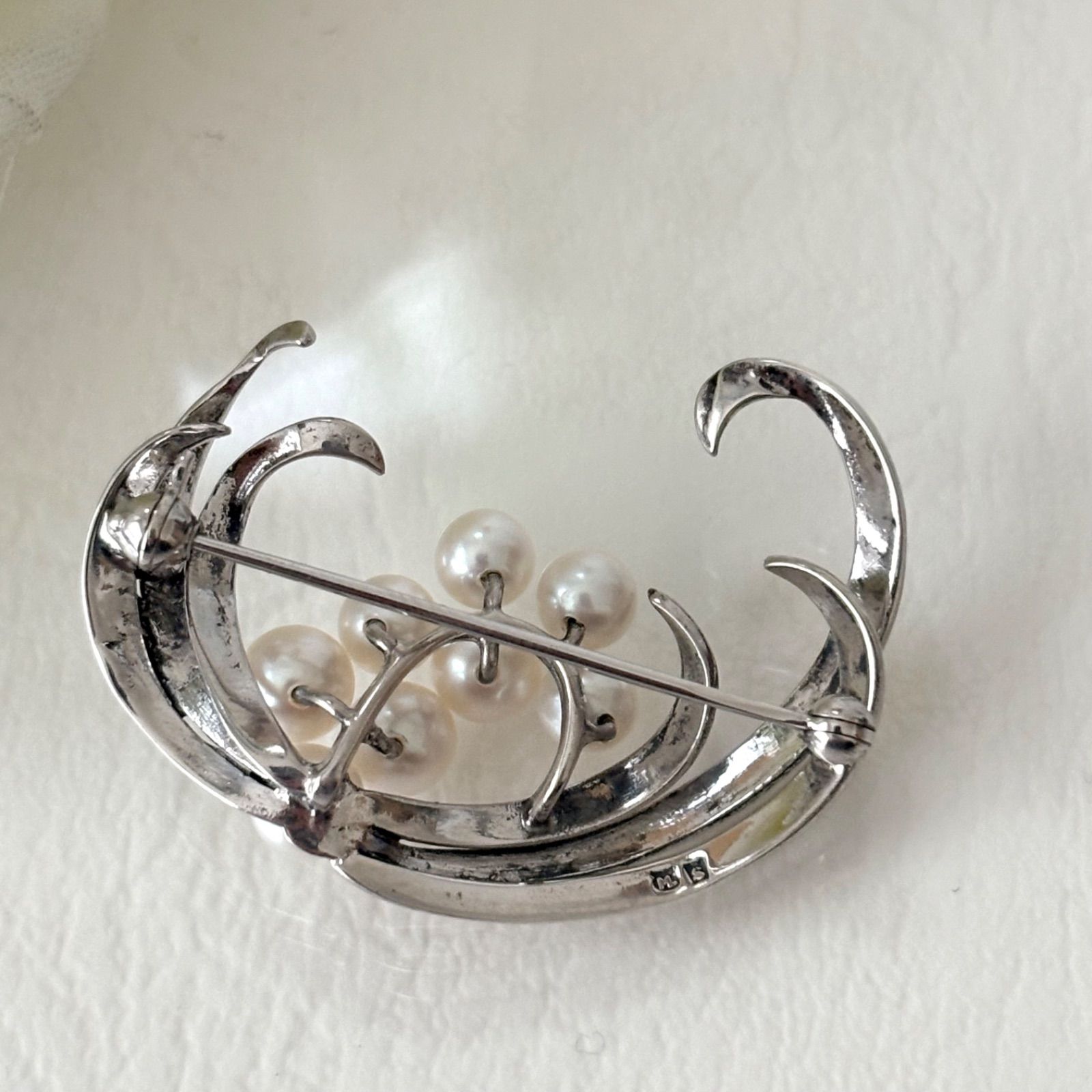 006【ミキモト】シルバー　ブローチ　M パール　約7.1mm 006【ミキモト】シルバー ブローチ M パール 約7.1mm