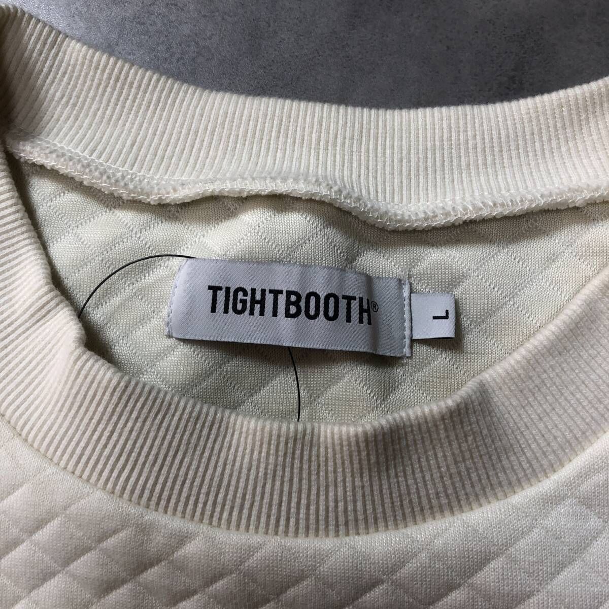 TIGHTBOOTH キルティングスウェット　Lサイズ GQ4151◇TIGHTBOOTH : QUILTING CREW SWEAT◇L◇アイボリー タイト