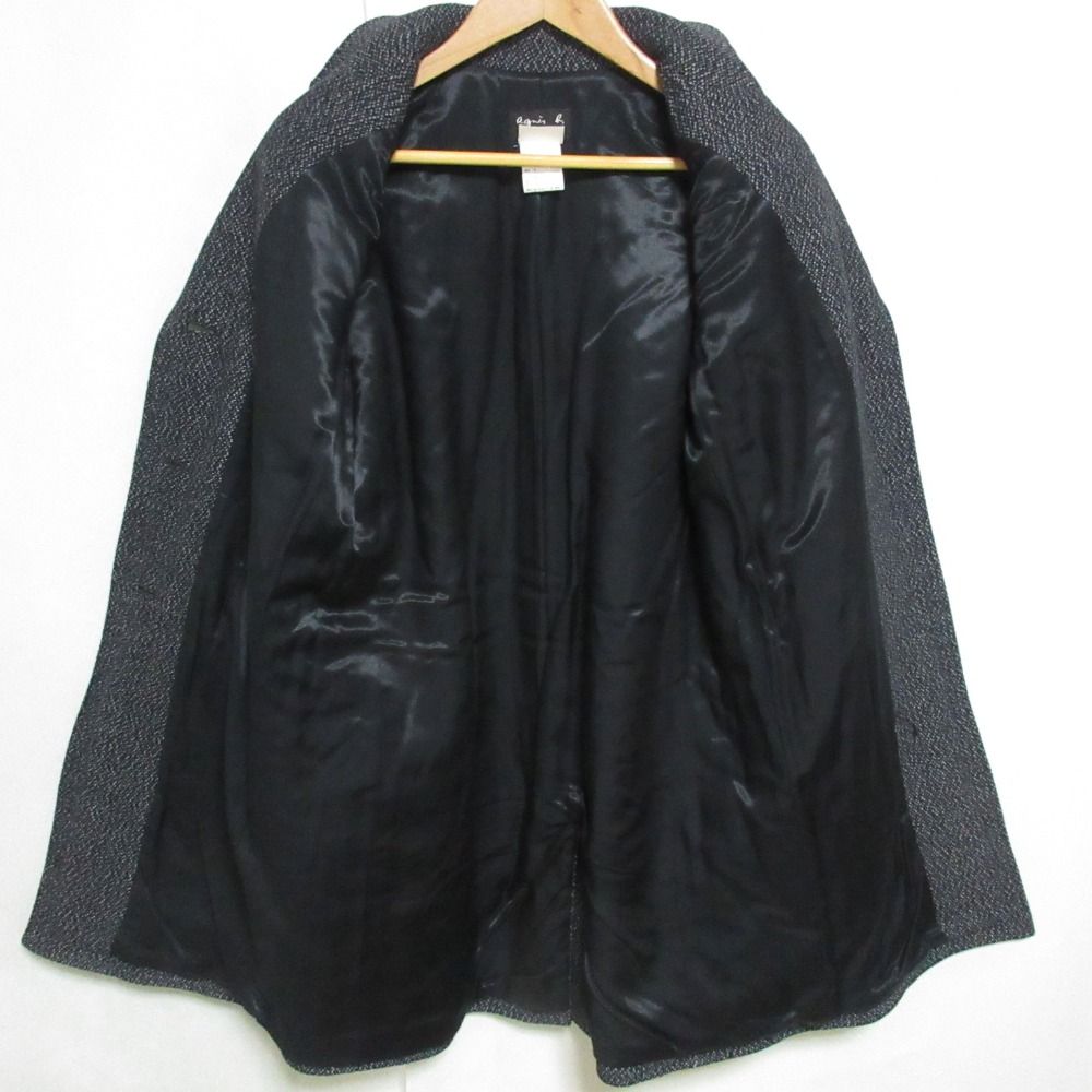 美品 agnes b. アニエスベー ミックスウール シングル チェスター
