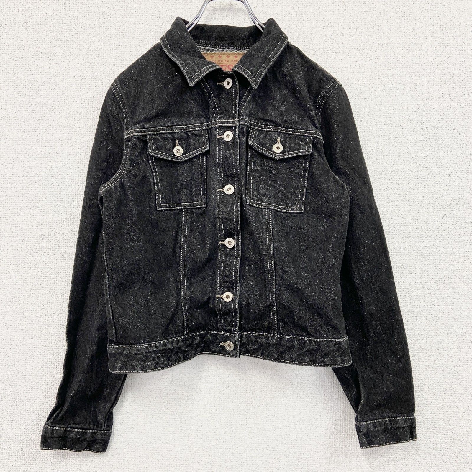 古着 used GUESS ゲス デニムジャケット/Gジャン 黒 ブラック XLサイズ