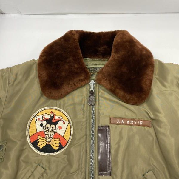 中古】Buzz Rickson's B-15C ワッペン フライトジャケット オリーブ 40